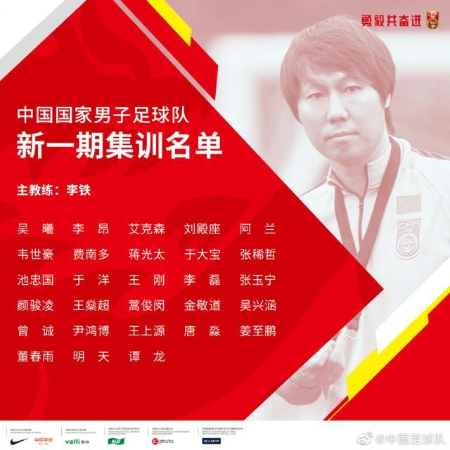 必发下载-国足集训名单：国安7人广州队6人 4归化球员入选